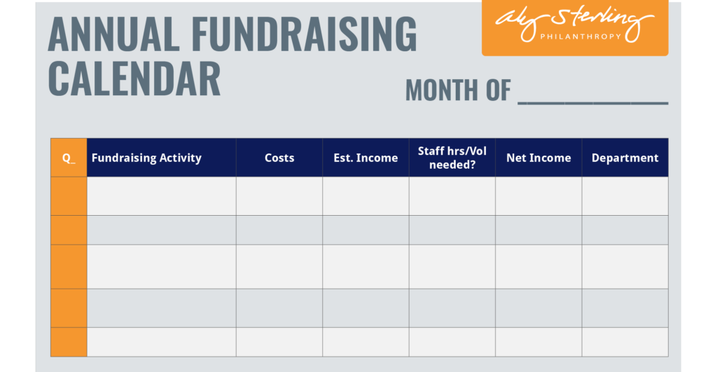 Fundraising Timeline Templates on Non profits Marquee Equity